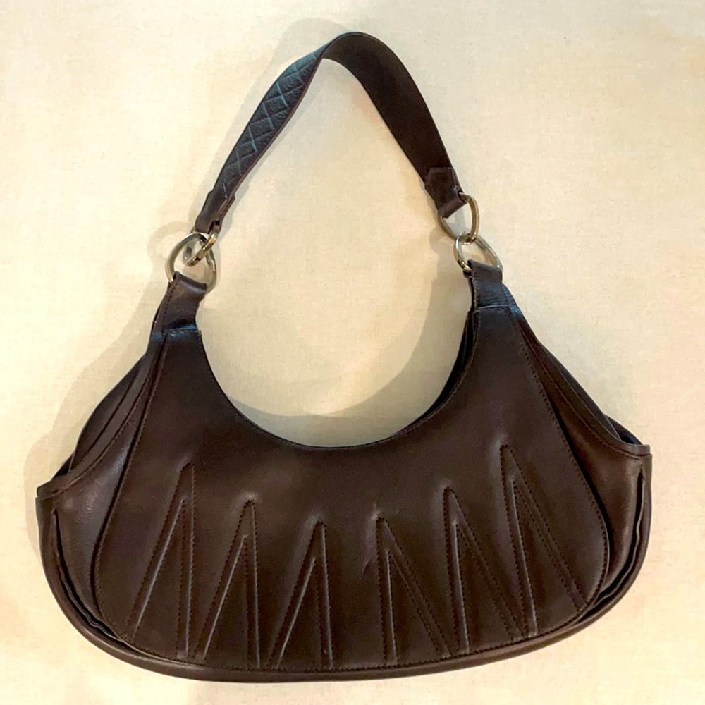 BRIONI Brown Leather Shoulder Bag
